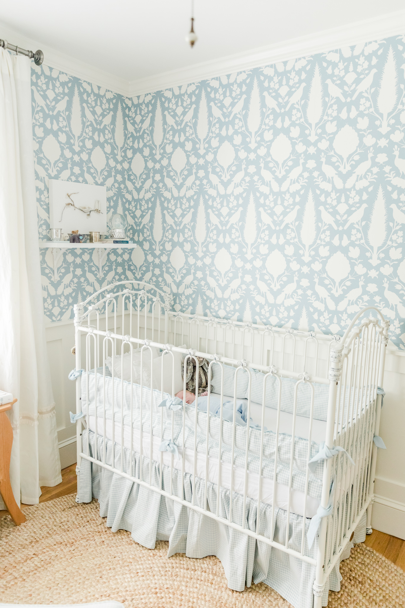 blue wallpaper nursery