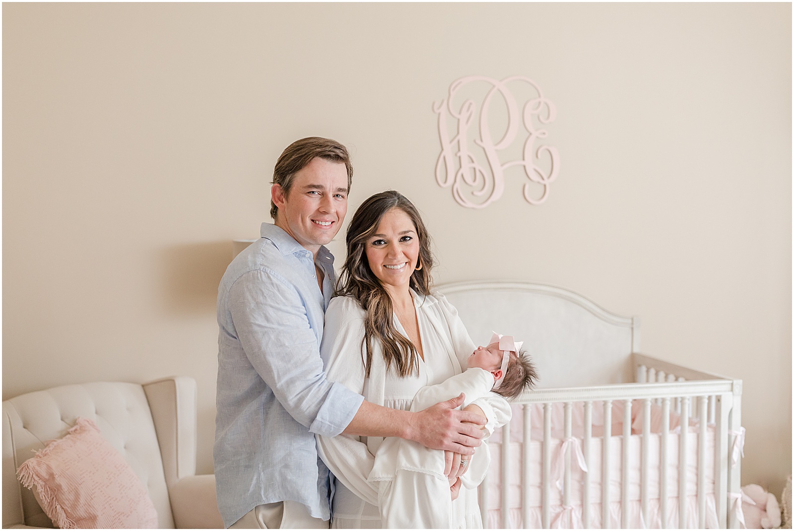 Newborn portraits of a family in their home by Greenville photographer Molly Hensley