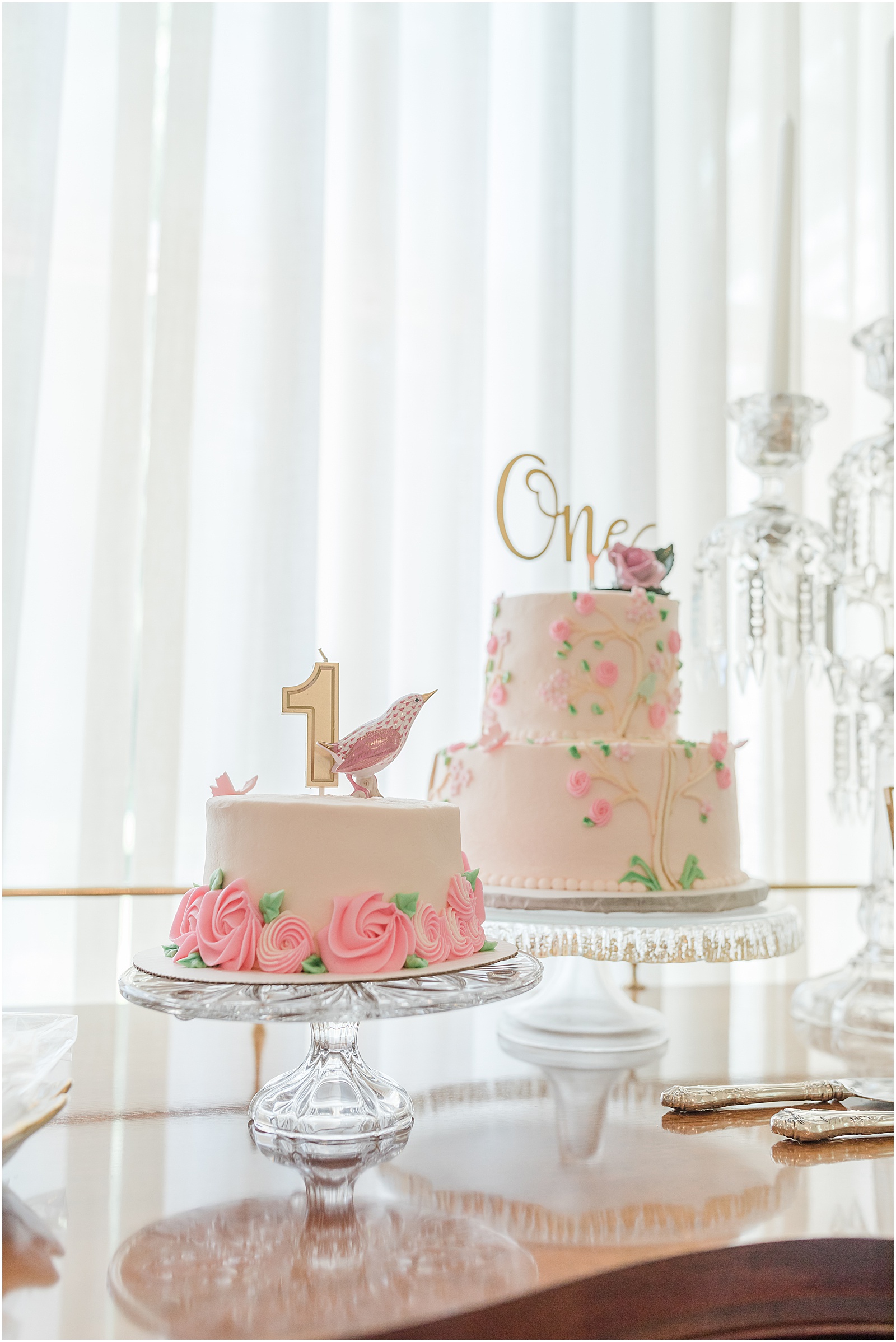 Greenville baby photographer, classic traditional first birthday decor, Herend cake topper