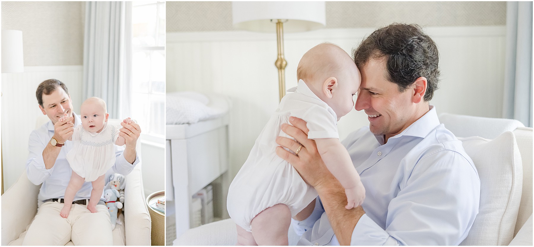 Portraits of a father with his baby