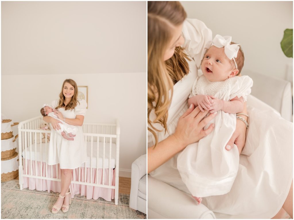 Photos of a mother holding her newborn daughter by Greenville Photographer Molly Hensley.