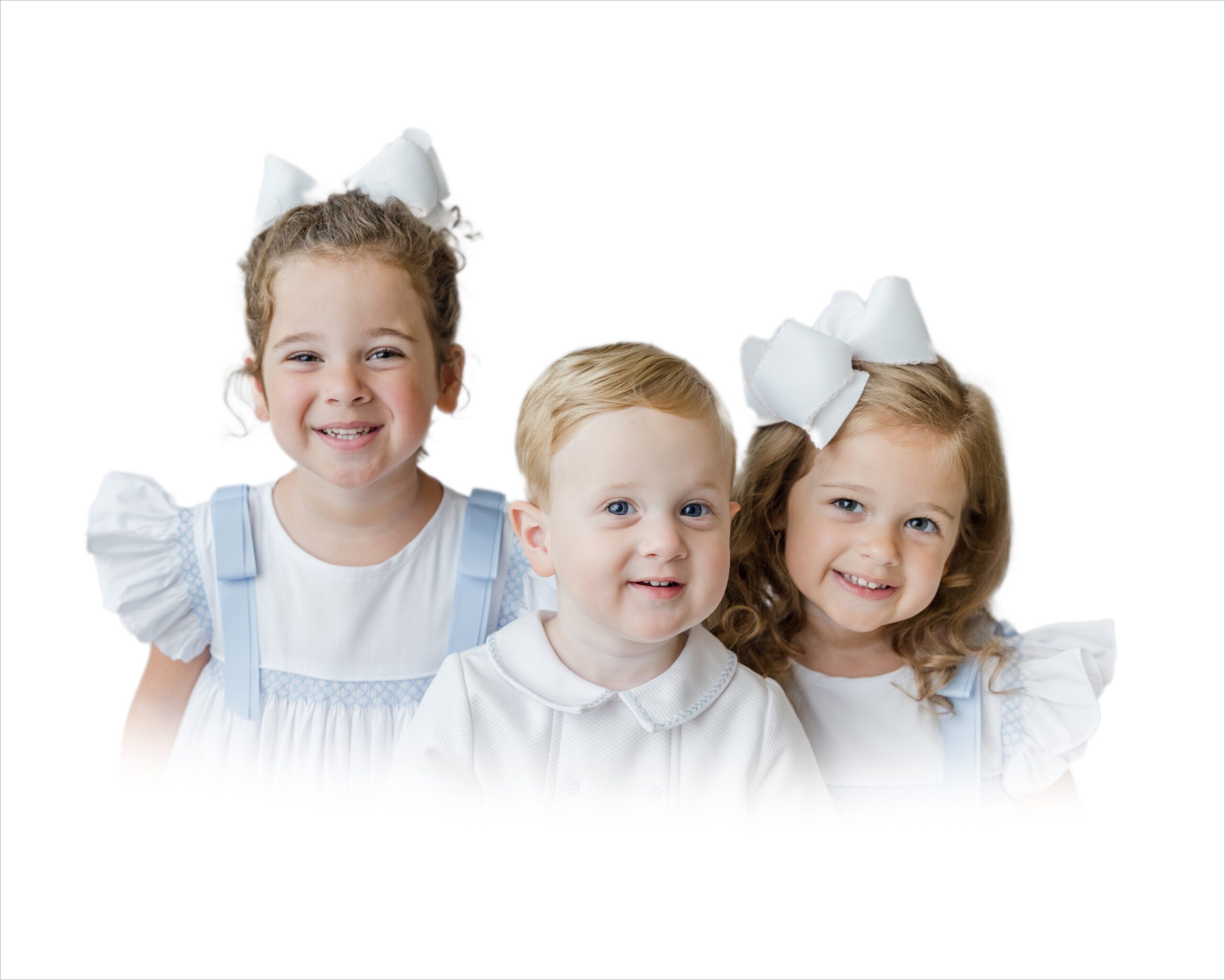 Traditional white vignette Heirloom photo of children